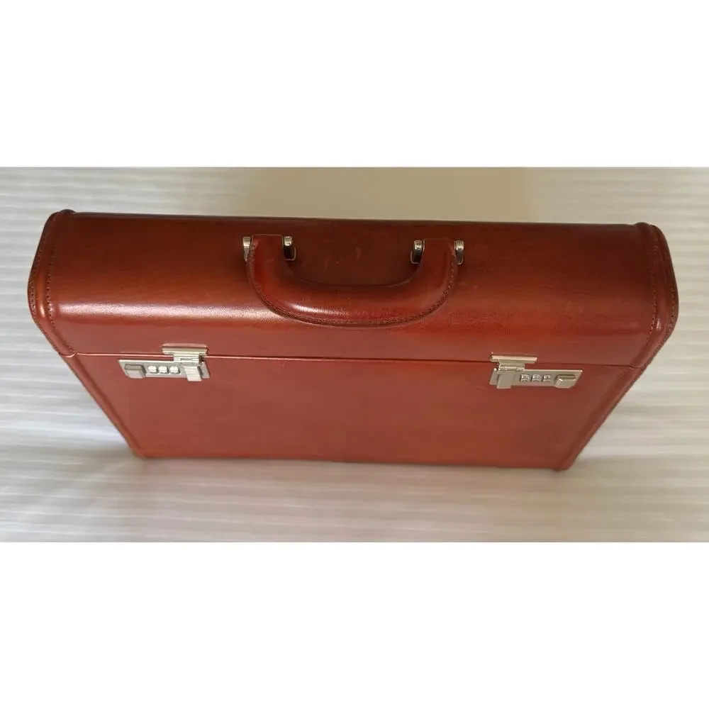 Pratesi by Jennifer Tattanelli Italy Men's Brief Case Genuine Leather Brown A+
